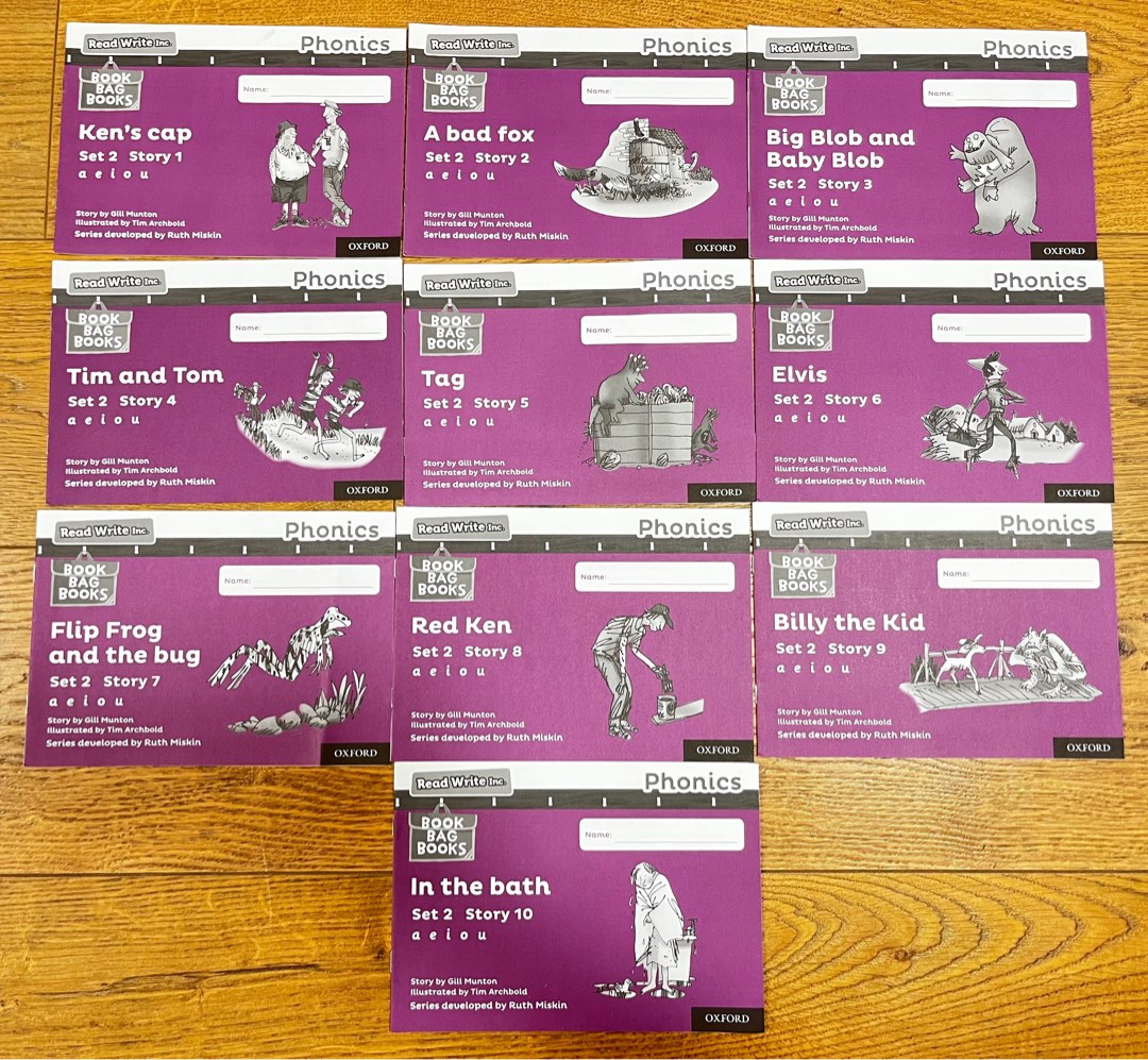 Read Write Inc Phonics Set 2 Purple book (b/w) 10 books, 興趣及遊戲, 書本 & 文具, 教科書 Carousell