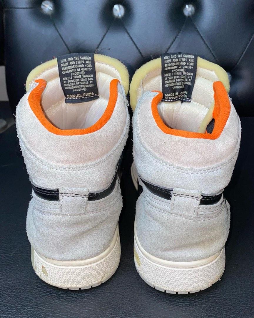 SP 19 AIR JORDAN 1 HIGH OG GREY BLACK ORANGE Fesyen Pria Sepatu