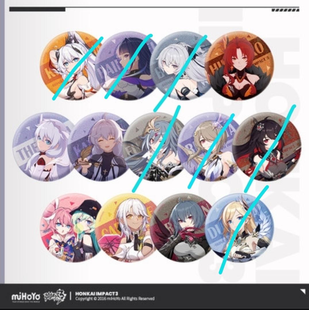 (split) honkai impact 3rd character badges, Hobbies & Toys, Memorabilia ...