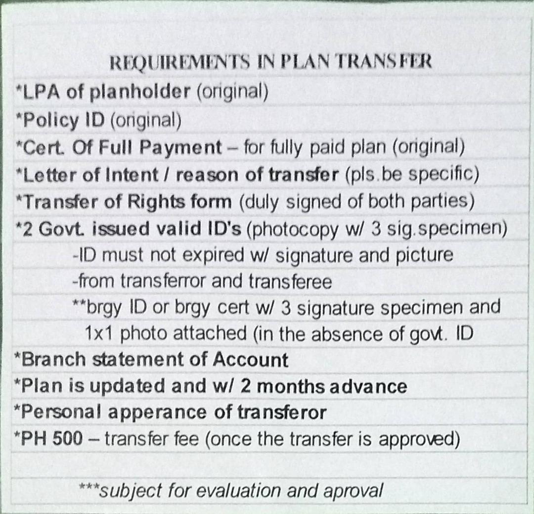 St Peter Plan (St Francis New Life Plan Plus) Fully Paid, Announcements