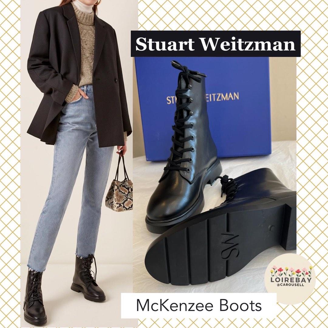 Stuart Weitzman Mckenzee combat black leather boots snow
