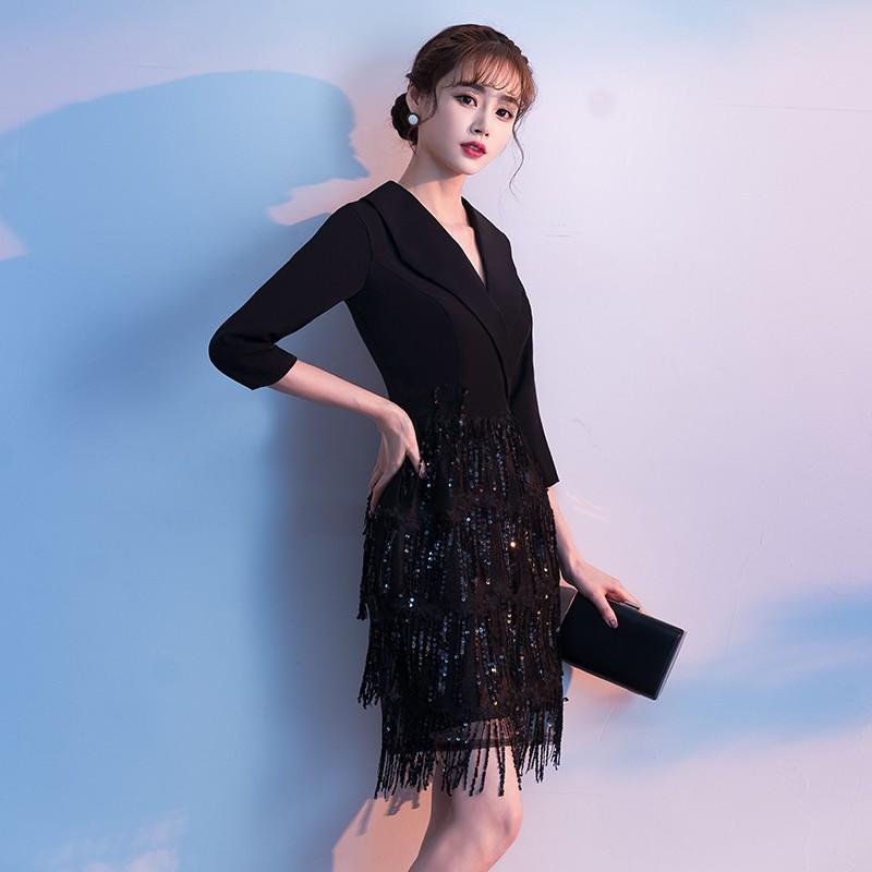 taobao evening dress Blue Short Sleeve Tulle Floor Length Prom Dress with Beaded, Blue A-Li main image 0