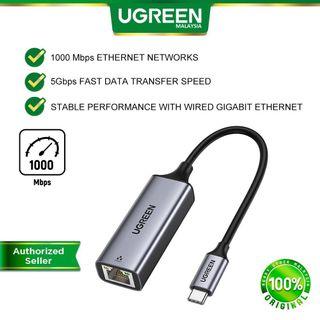 UGREEN USB C to Ethernet Adapter RJ45 to Thunderbolt 3 Type C Gigabit Network LAN Converter 1000Mbps MacBook Laptop