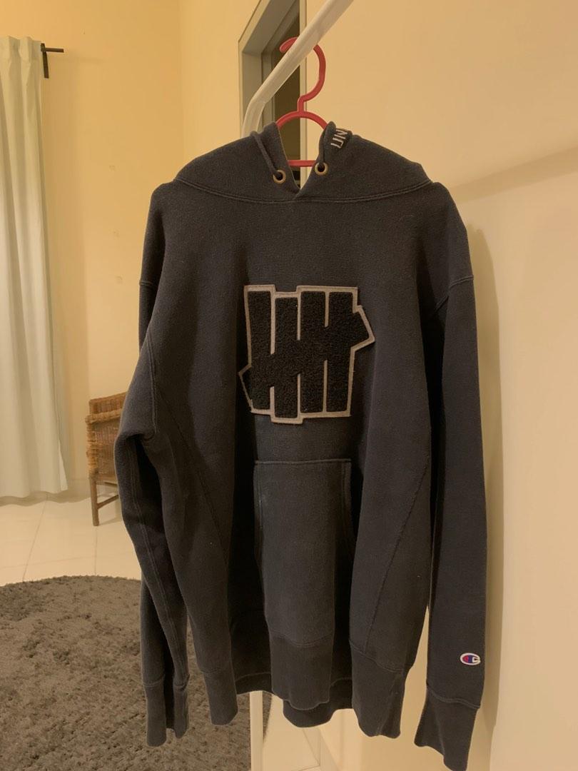 Undefeated X Champion black hoodie reverse weave size M, Men's Fashion,  Tops  Sets, Hoodies on Carousell