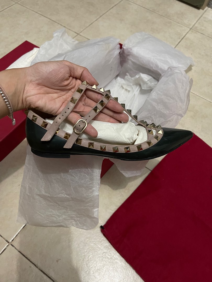 Valentino caged rockstud sales flats
