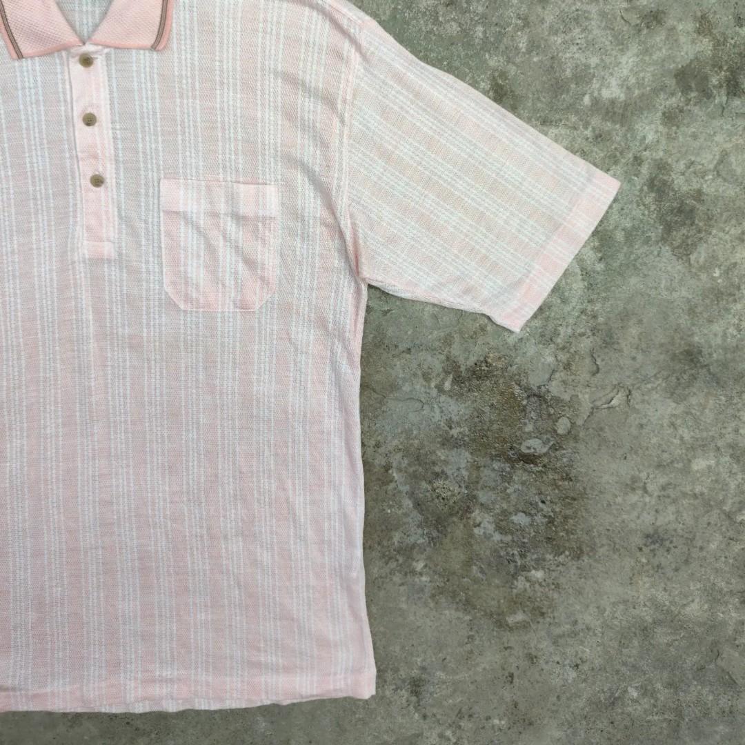 90s vintage lining knit polo shirt