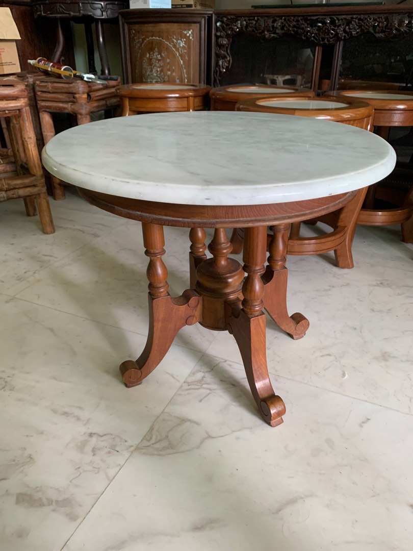 Vintage marble side table, Furniture & Home Living, Furniture, Tables