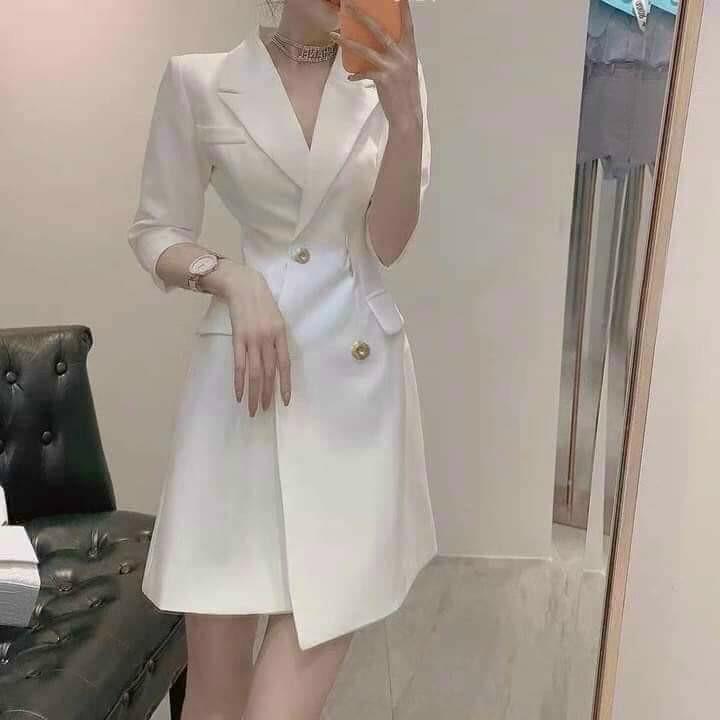 White Civil Wedding Dress,Prenup, Baptism, Graduation Dress, Jennelyn White  Blazer Dress, Women's Fashion, Dresses & Sets, Dresses on Carousell