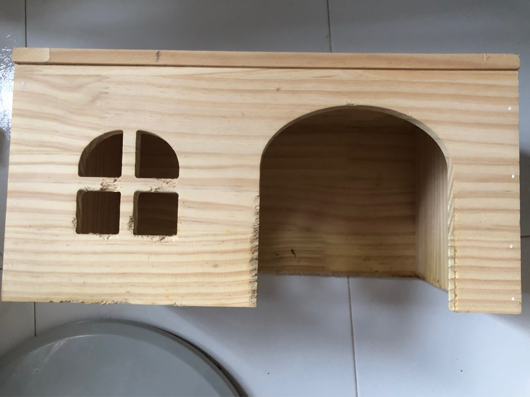 Wooden large House Hideout for Rabbits, Chinchilla, Guinea Pig, Small