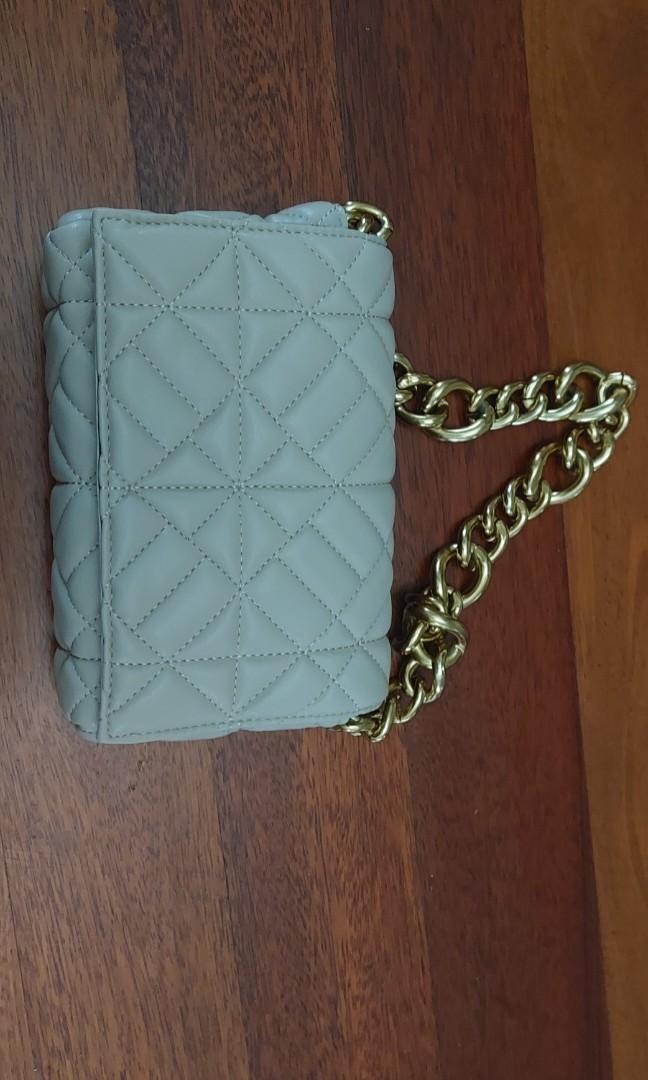 ZARA Quilted Shoulder Bag with chain, Women's Fashion, Bags & Wallets