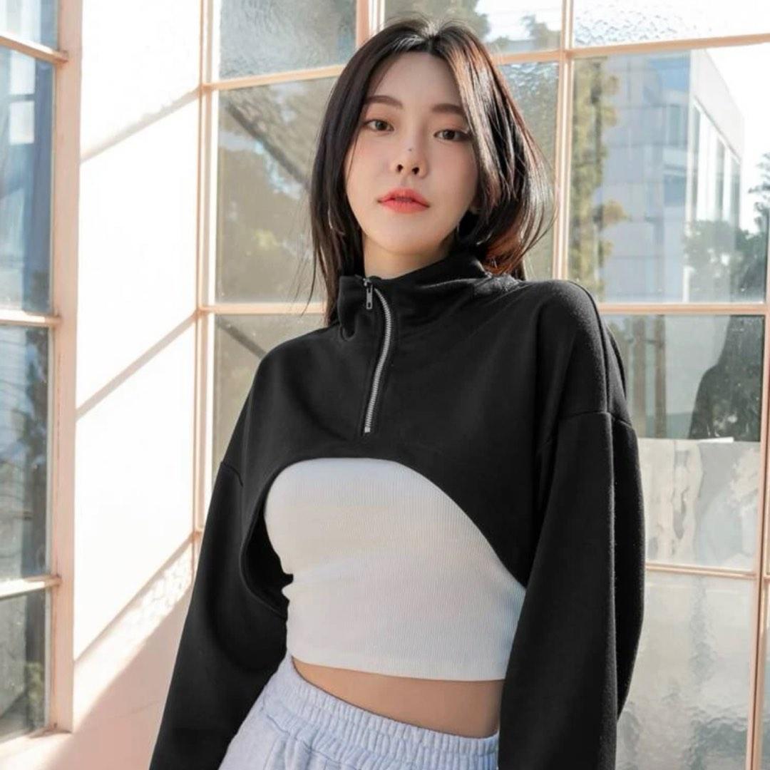 Drop shoulder hotsell super crop pullover