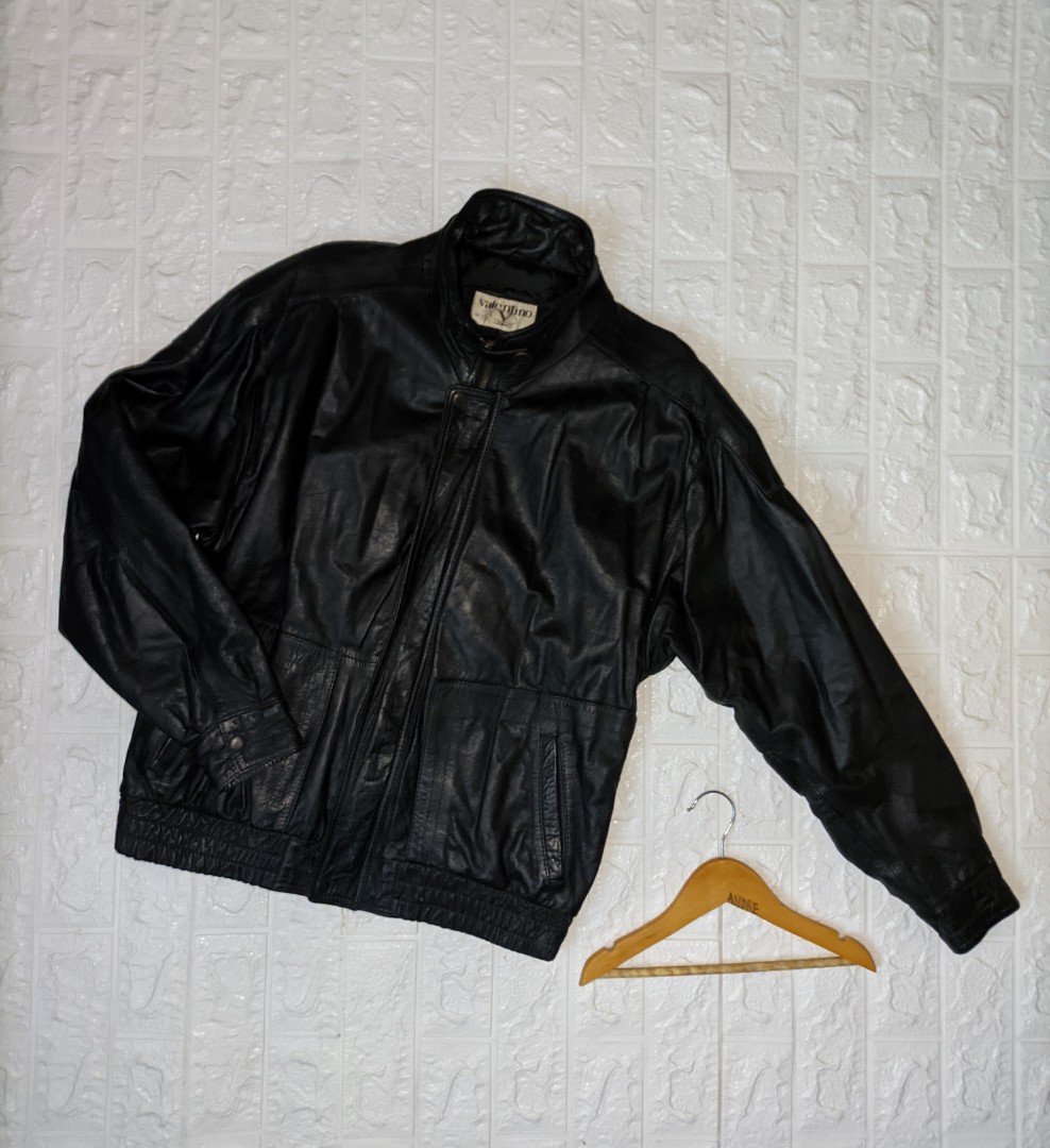 90 s Valentino Uomo Leather jacket authentic Luxury Apparel on