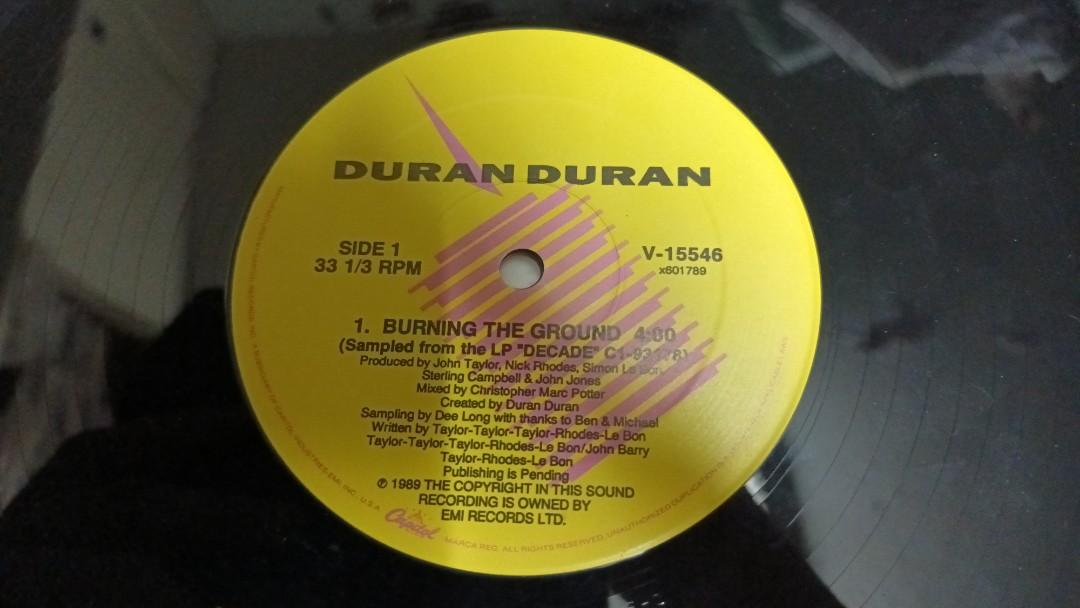 名曲名盤 美版 DURAN DURAN BURNING THE GROUND / DECADANCE 12" LP 舊版 黑膠, 興趣及遊戲