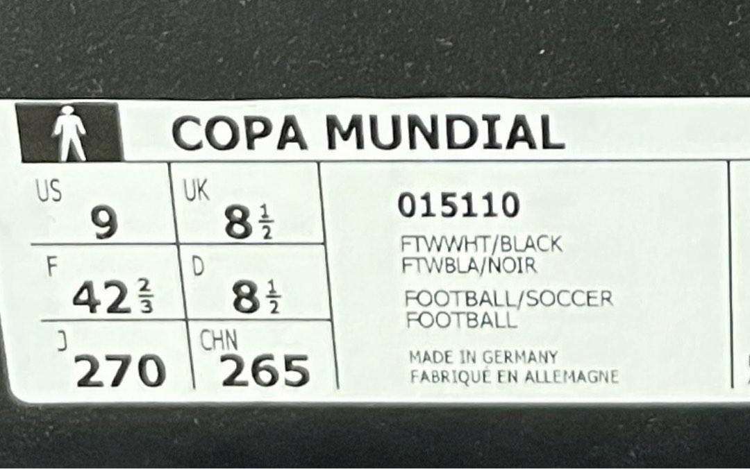 Copa mundial top size guide