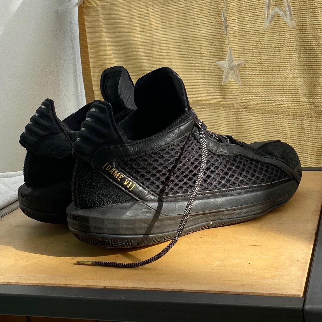 Adidas Dame 6 Triple Black Basketball Shoes US12 Men s Fashion