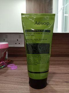 Aesop geranium body scrub