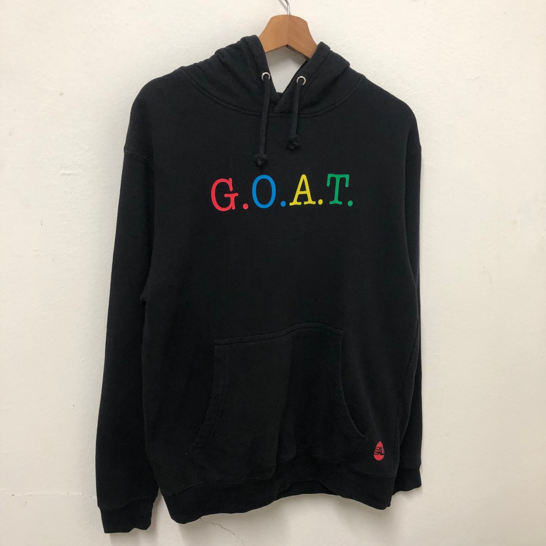 AT ALL G.O.A.T Black Hoodie Pullover Men s Fashion Tops Sets