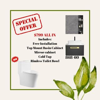 Toilet Bowl and Basin Cabinet Package Collection item 2