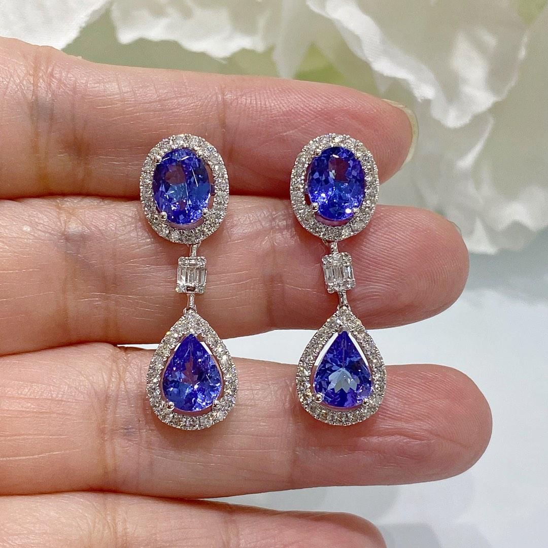SOLD VALUE BUY Beautiful natural tanzanite earrings