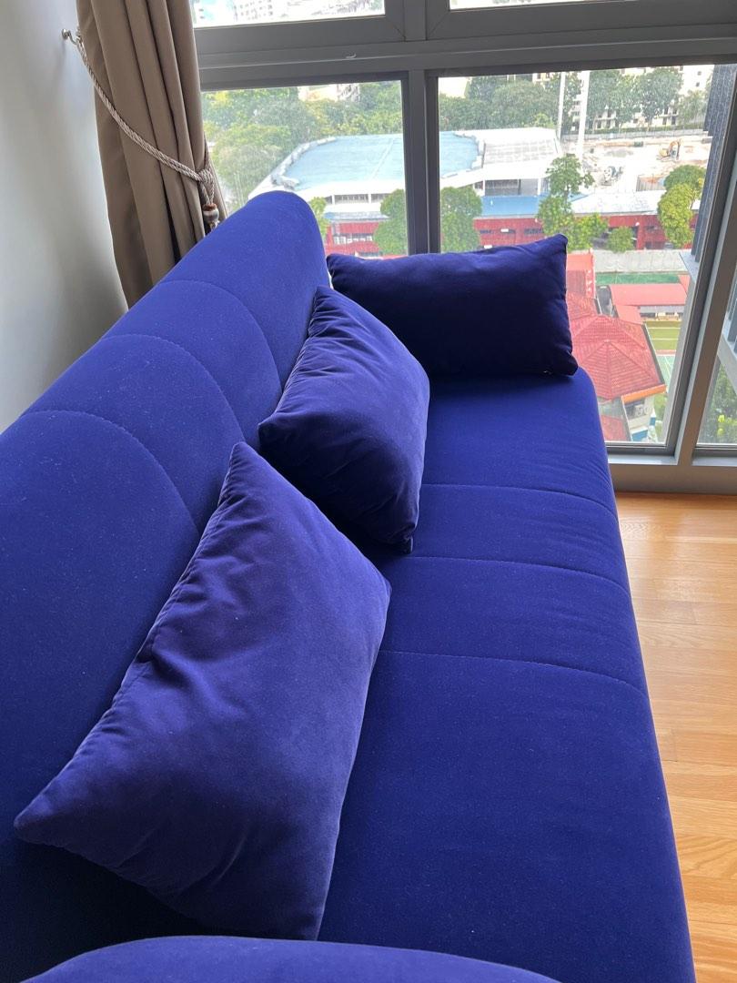 Blue sofa bed, Furniture & Home Living, Furniture, Other Home Furniture
