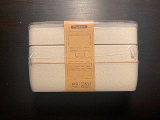 Brand new bento box lunch box with spoon and fork