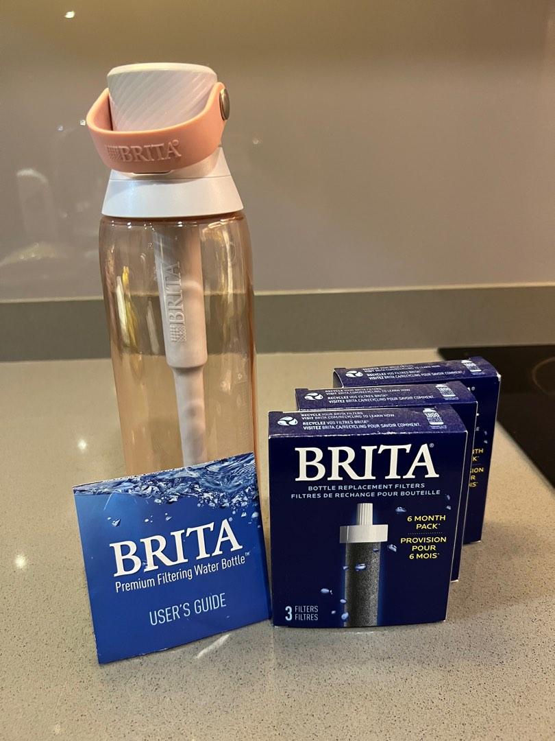 Brita Premium Filtering Water Bottle, 500ml & 3 packs of filters