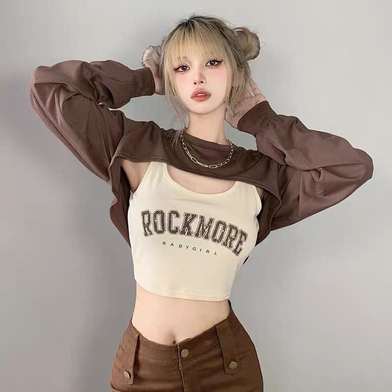 Brown Crop Top set long sleeve short sleeve cute ulzzang pre order, Women's  Fashion, Tops, Other Tops on Carousell