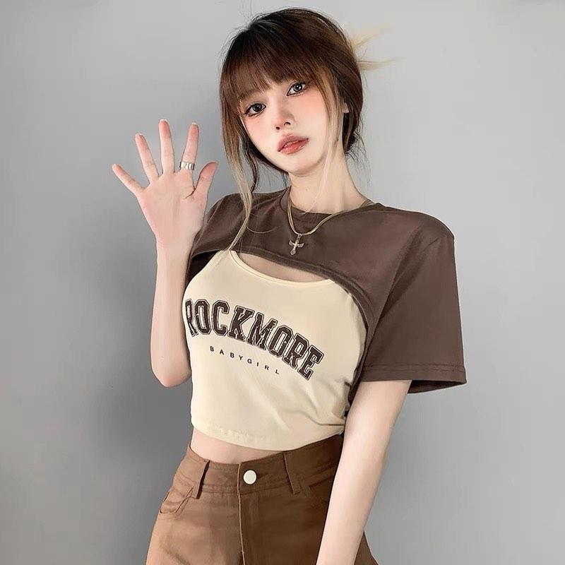 Brown Crop Top set long sleeve short sleeve cute ulzzang pre order, Women's  Fashion, Tops, Other Tops on Carousell