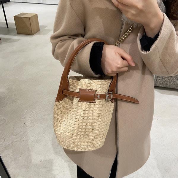 ☆☆CELINE☆☆ Big Bag Nano Raffia 187242CFW 02NT CELINE Raffia Calfskin Nano Big Bag Bucket Tan 1373732