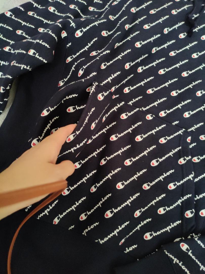 Champion all over print black hoodie best sale