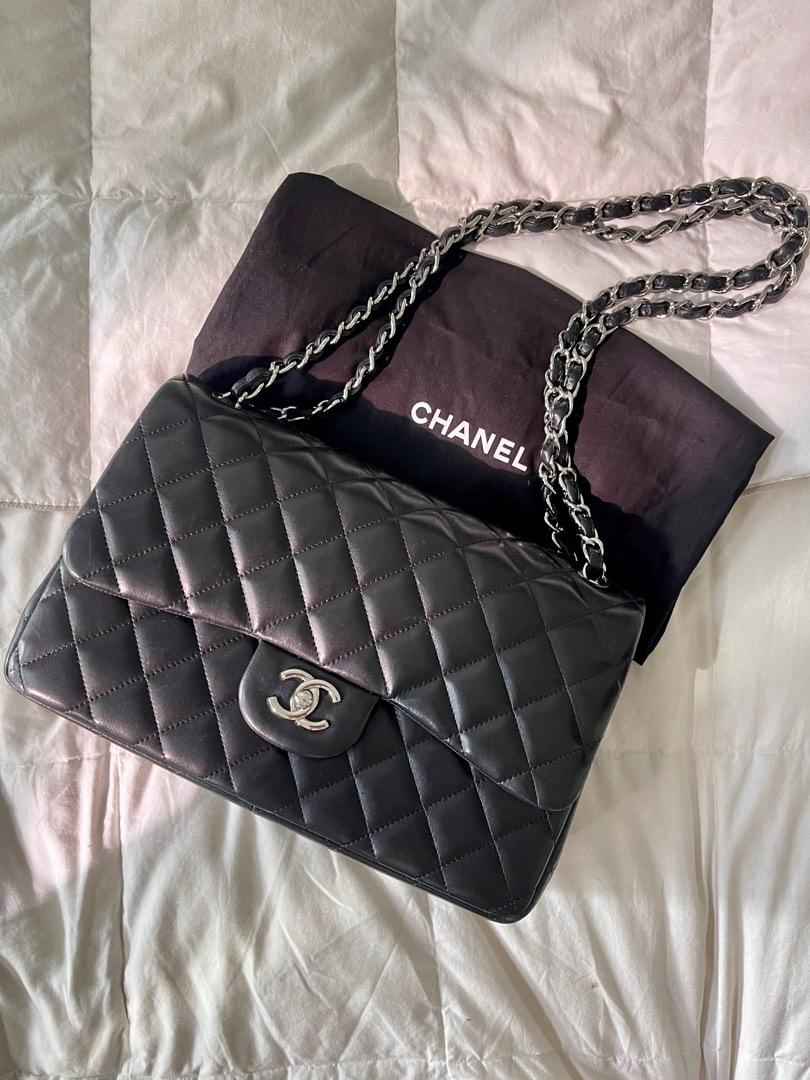 Chanel bag Timeless Classic Jumbo 30 Double Flap Black Lambskin Silver  Hardware Full set, Luxury, Bags & Wallets on Carousell