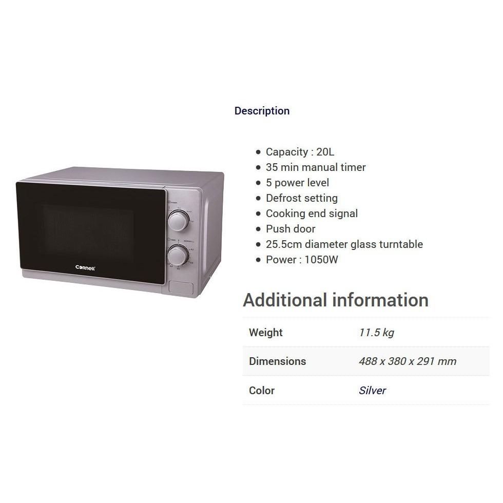 Cornell Microwave Oven 20L Table Top Microwave CMOS20L, TV & Home