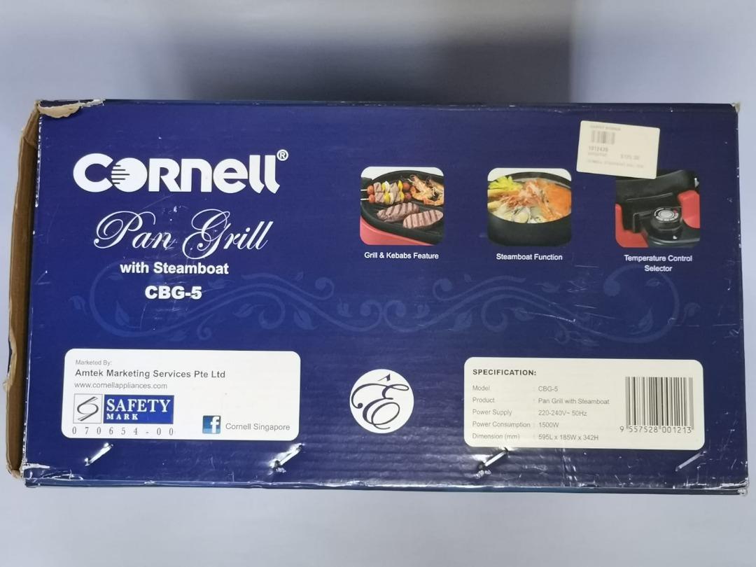 Cornell Pan Grill I CBG-5 I Grill and Steamboat I 1500W I Non-Stick ...