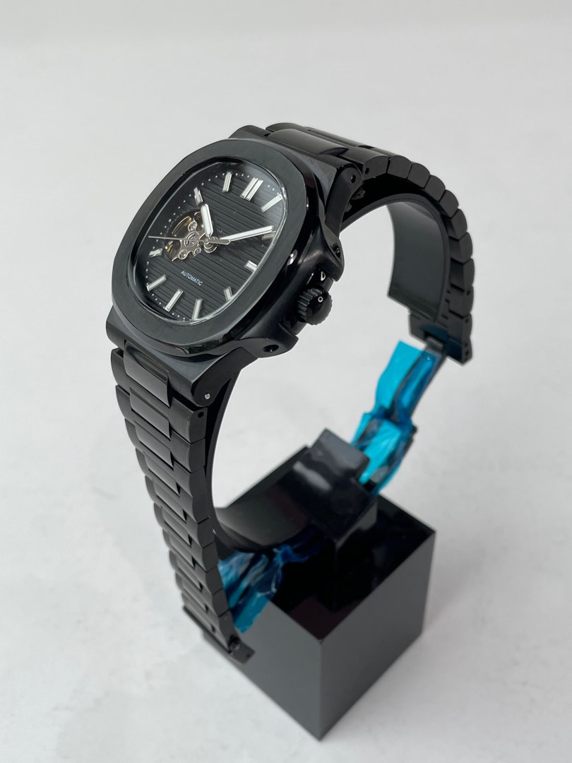 Custom Seiko Mod Black Nautilus Open Heart, Men's Fashion, Watches ...