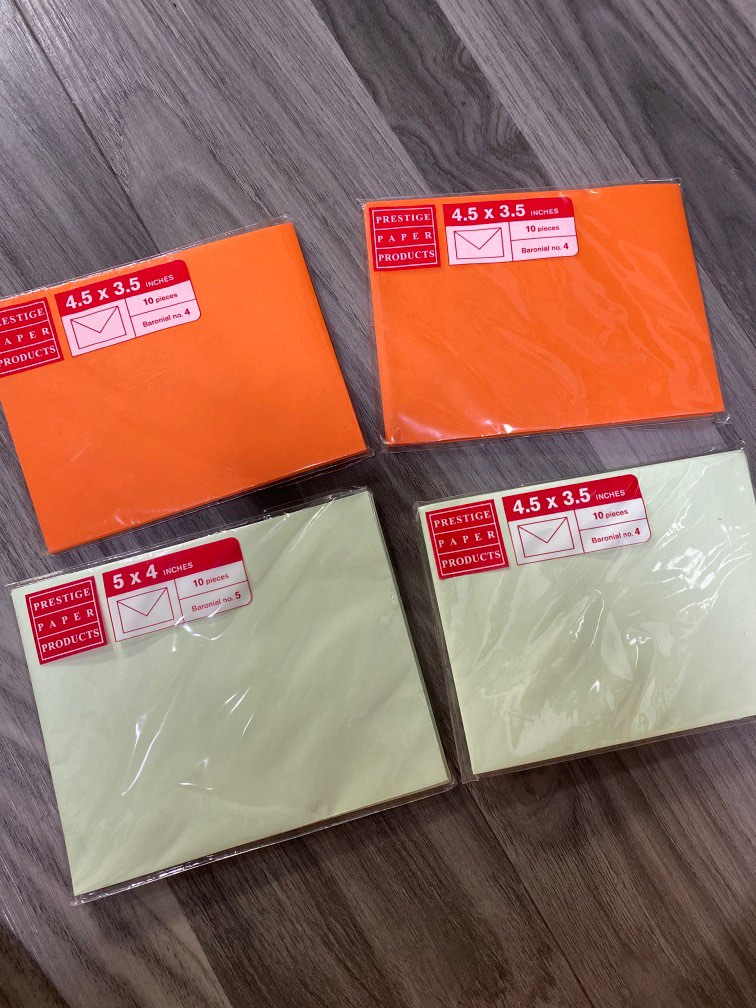 Envelopes green and orange, Hobbies & Toys, Stationery & Craft