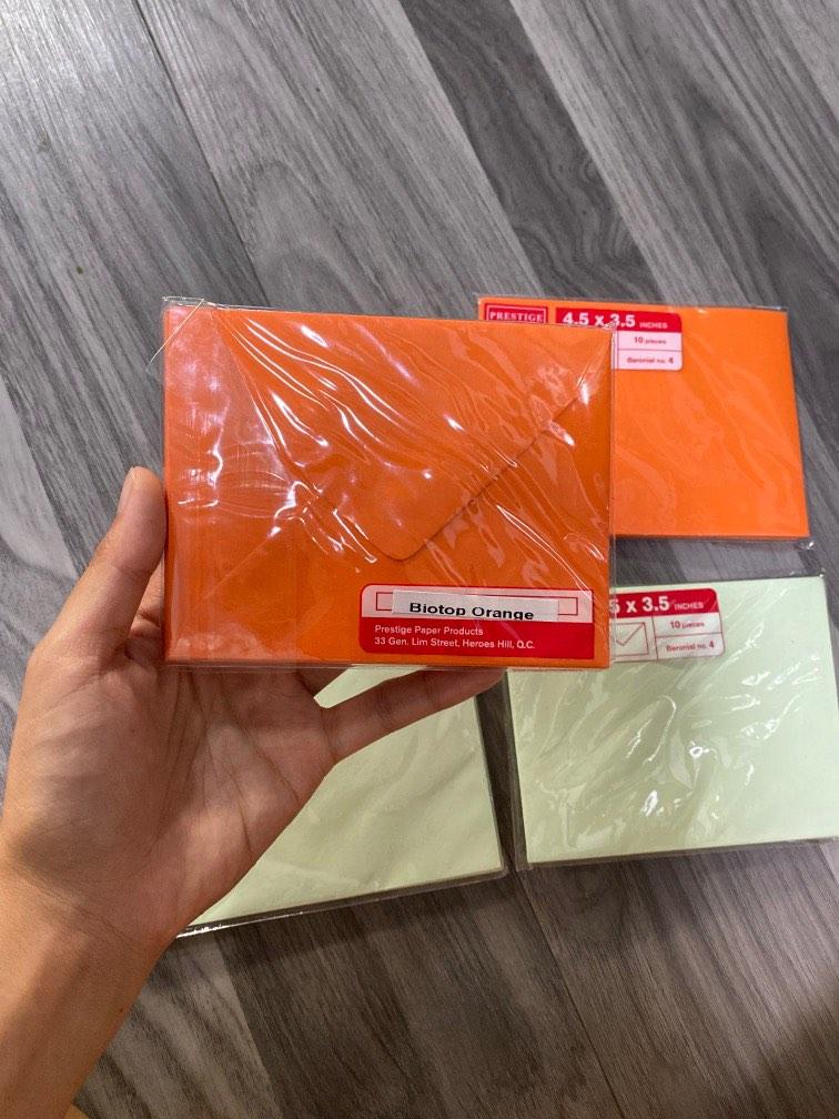 Envelopes green and orange, Hobbies & Toys, Stationery & Craft