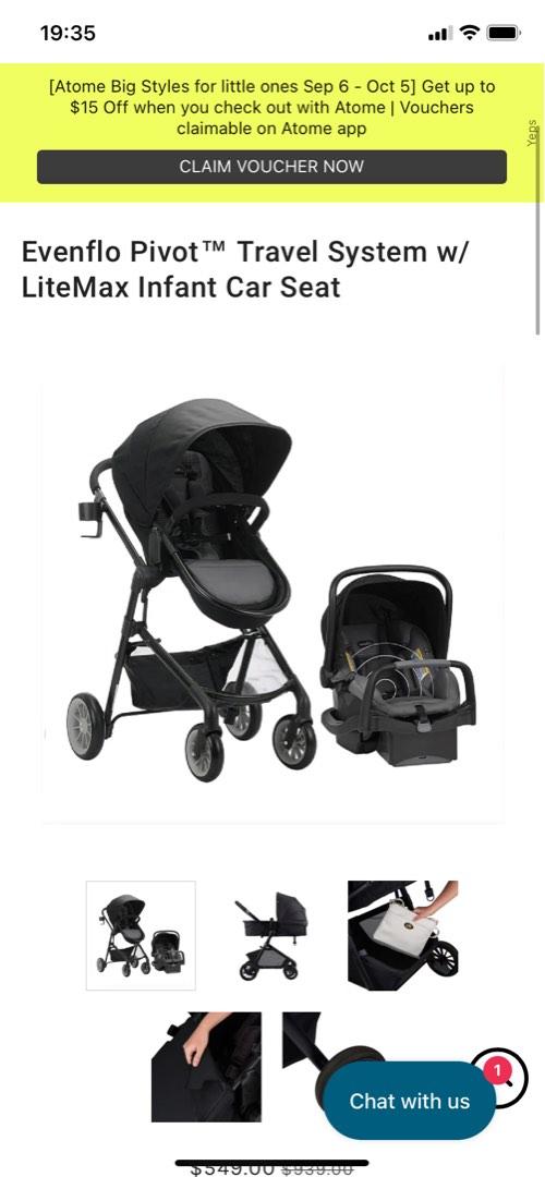 Evenflo Pivot Stroller and Car Seat Combo, Babies & Kids, Going Out