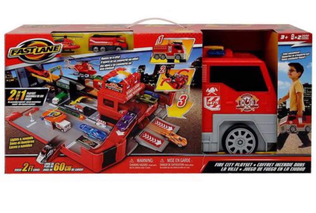 Fast lane fire truck playset outlet