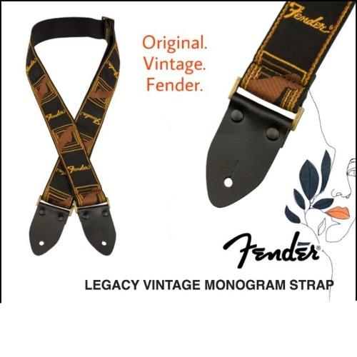 Fender Legacy Vintage Monogram Guitar Strap, Black/Yellow/Brown, Hobbies &  Toys, Music & Media, Music Accessories on Carousell