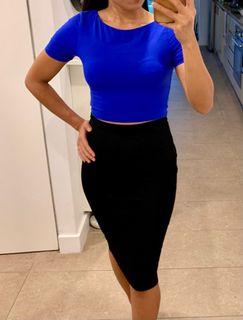 Forever New Blue Crop Top. Size 6