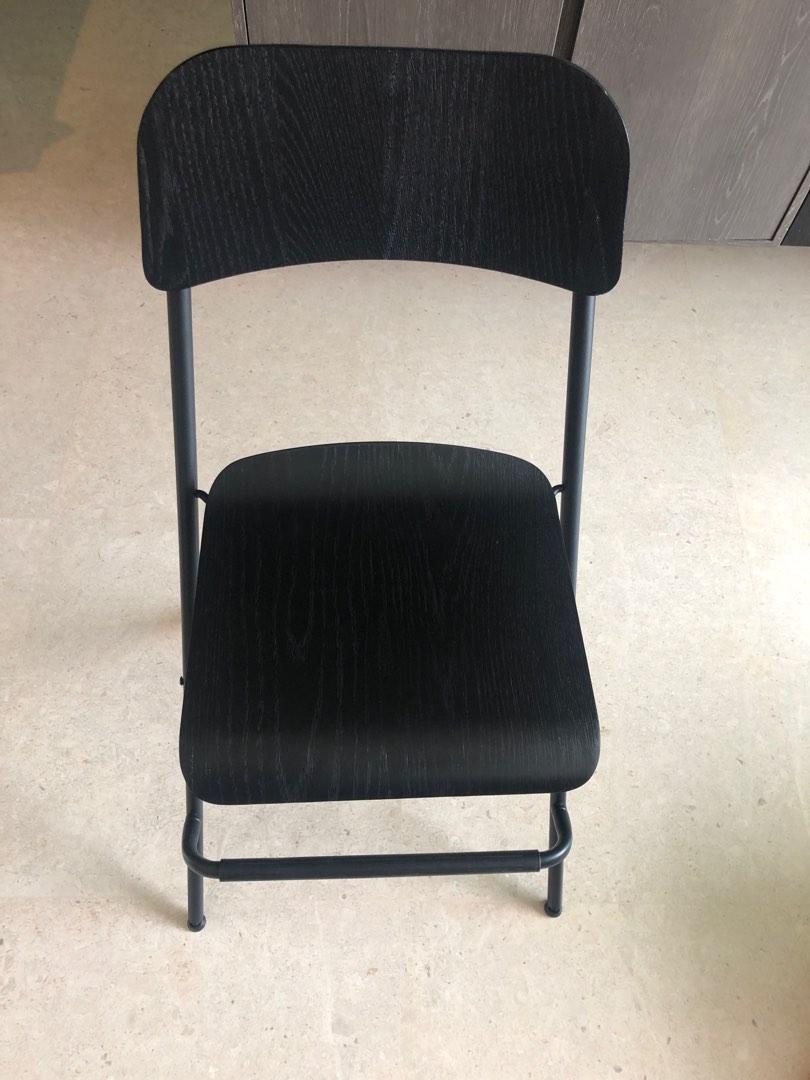 FRANKLIN Bar stool with backrest, foldable, black/black, Furniture