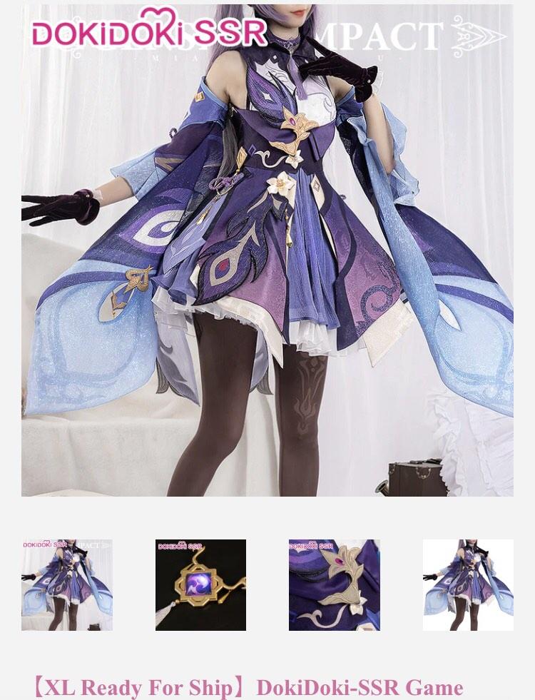 Genshin Impact Keqing SSR DokiDoki Cosplay, Women's Fashion, Dresses