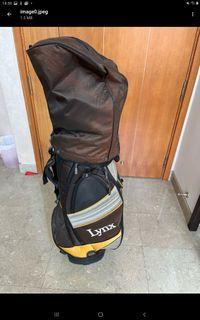 Golf bag, clubs and balls