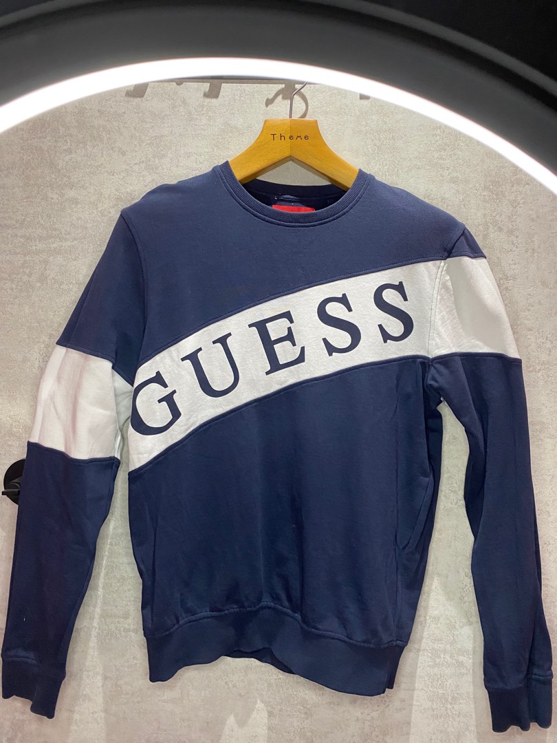 Jersey azul Guess  Sweatshirts, Sweaters, Jersey
