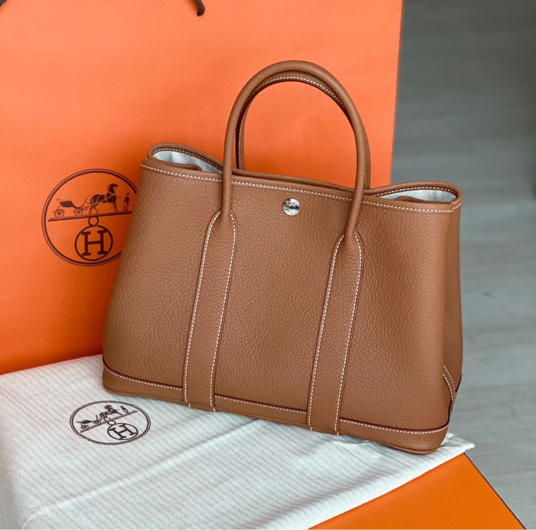 HERMES Garden Party 30 Etoupe PHW *New - Timeless Luxuries