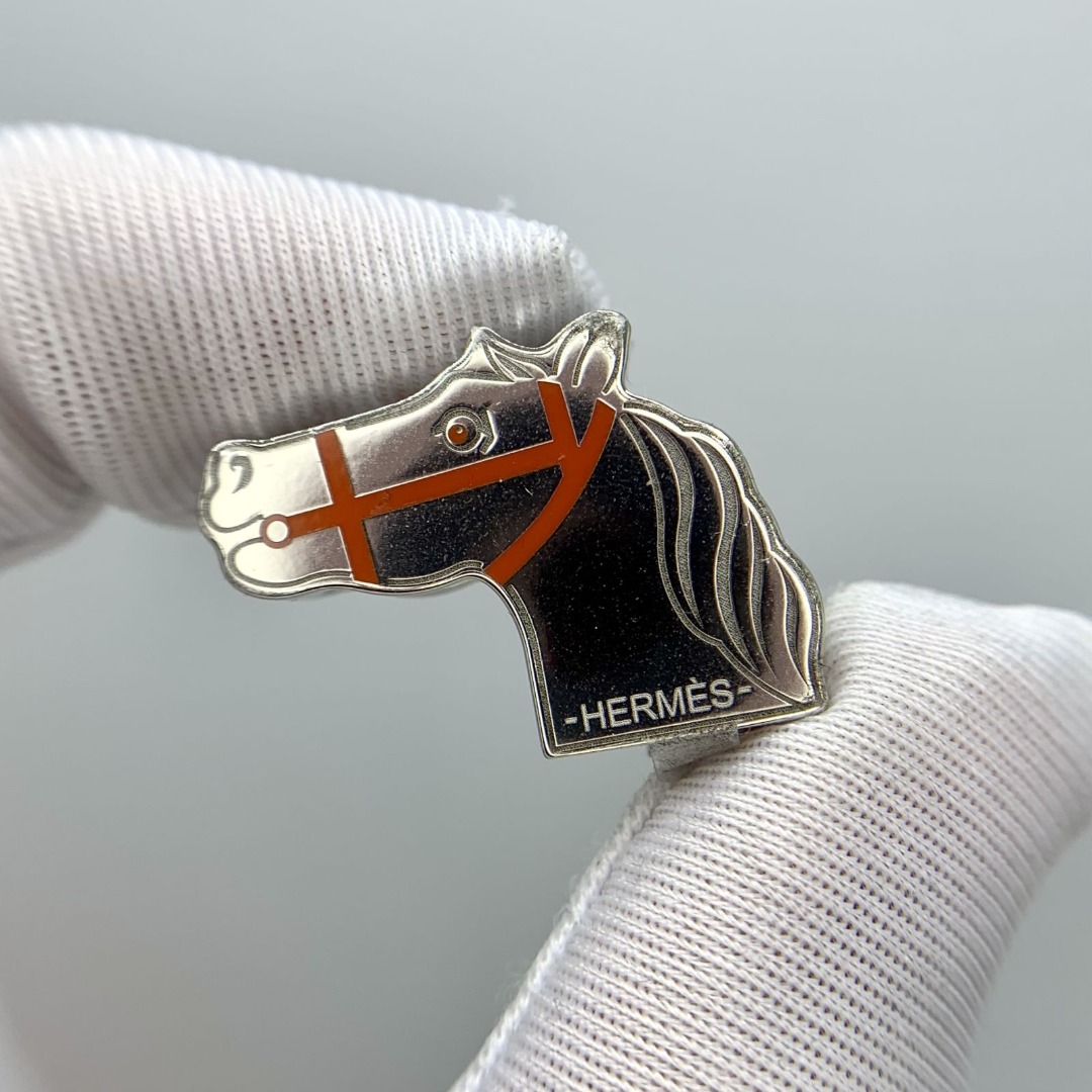 Hermes Scarf Muffler Ring Holder Hermes Twilly Quadriage Horse Black Gold  Auction