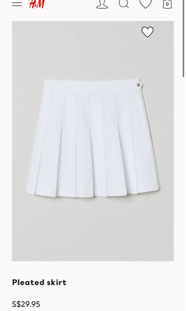 h&m white tennis skirt, Women's Fashion, Bottoms, Skirts on Carousell