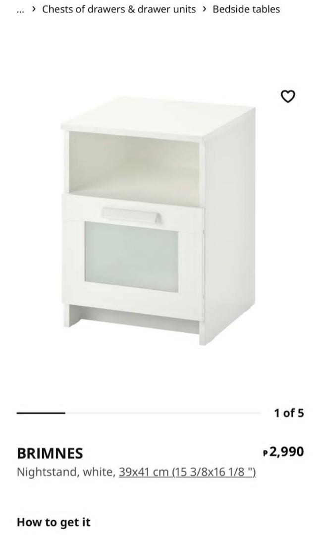 Ikea Brimnes Nightstand, Furniture & Home Living, Furniture, Shelves