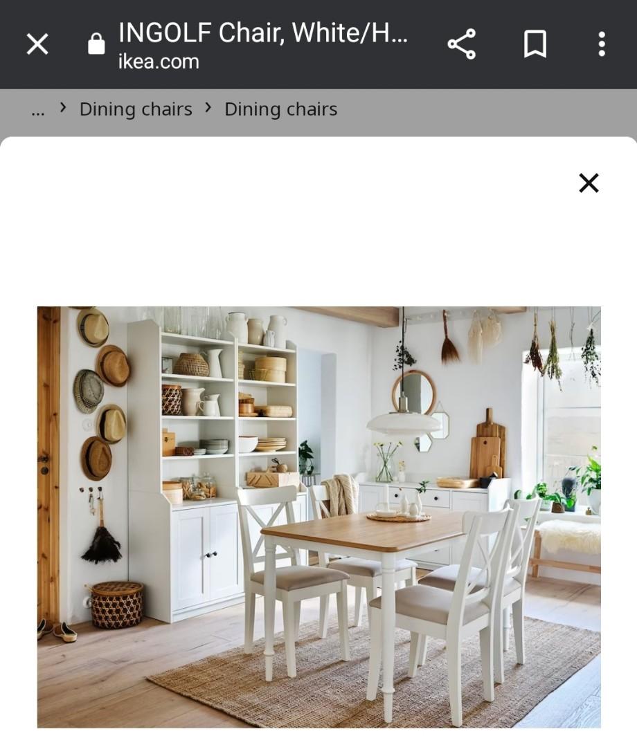 Ikea Ingolf dining chair with seat cushion Furniture Home