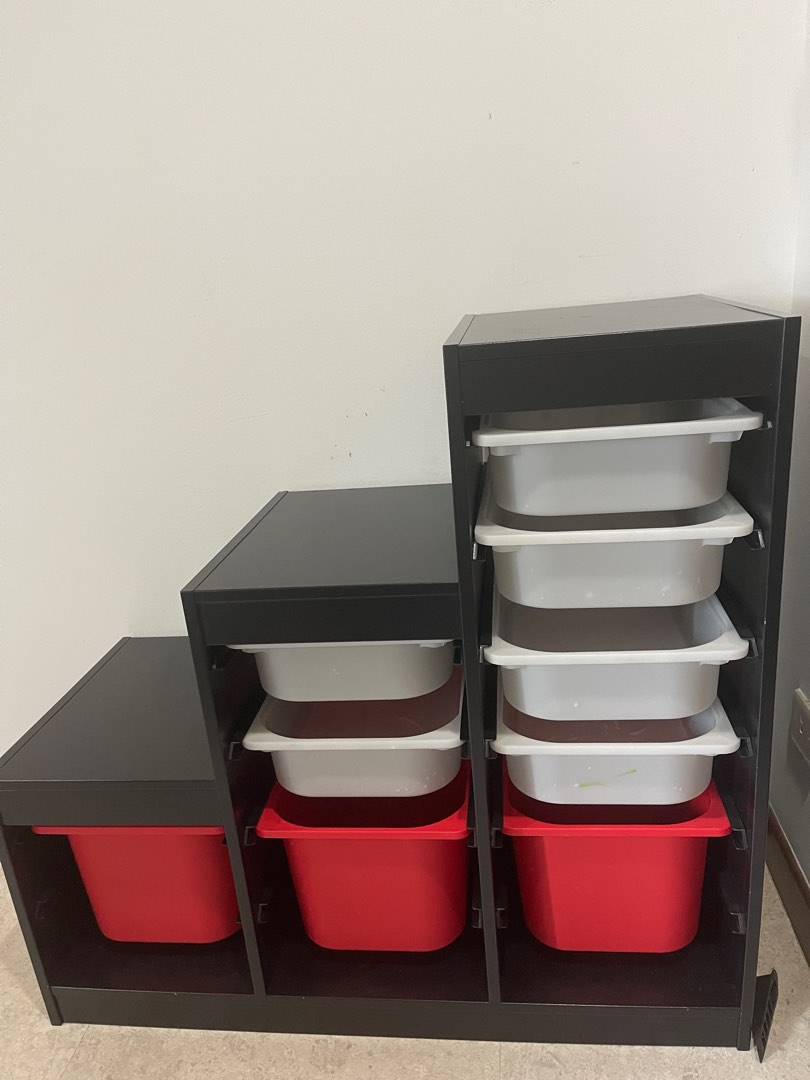 IKEA storage shelf with removable trays, Furniture & Home Living